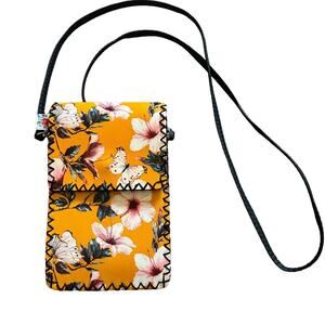 Butterfly leather pouch crossbody